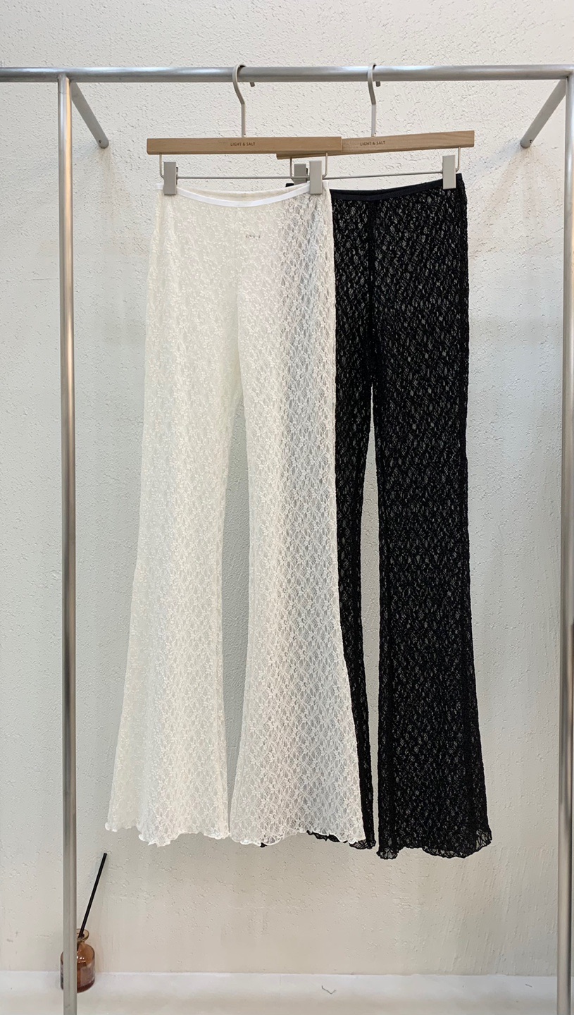 LIGHT AND SALT韓國直郵女士新品時尚職業休閑休閑褲蕾絲LIGHT AND SALT休閑褲
