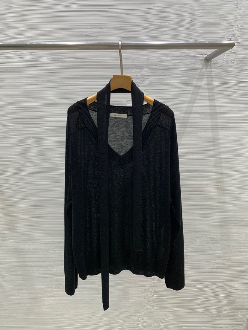 LUCY SALON東大門實拍女士新品時尚休閑真品熱賣針織衫含領帶LUCY SALON針織衫圖色2