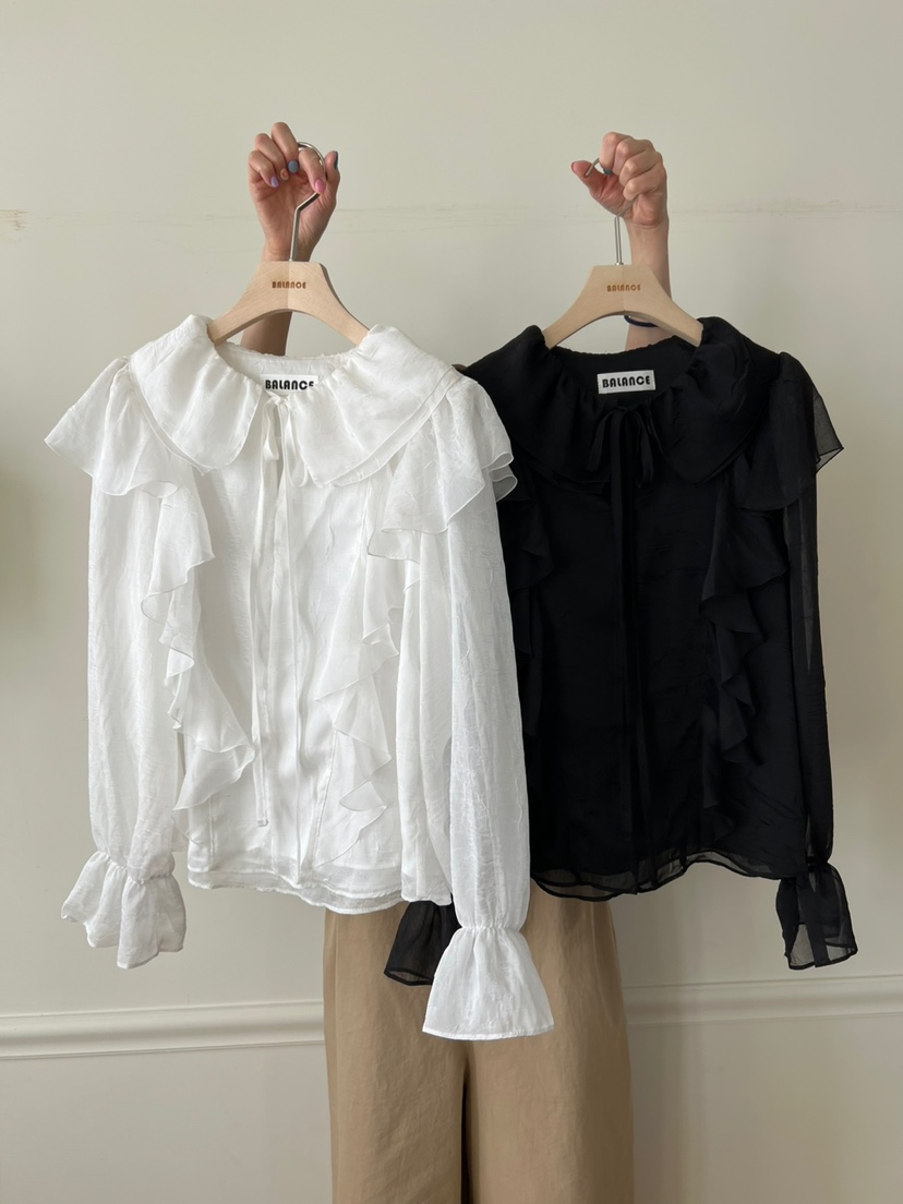 BALANCE東大門代購女裝新款時尚職業熱賣25春夏休閑襯衫蕾絲衫BALANCE襯衫/蕾絲衫