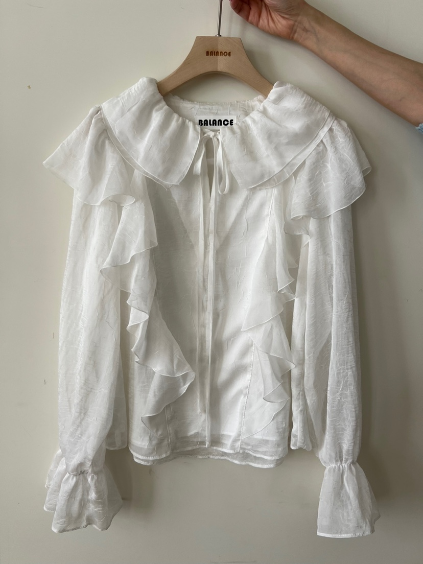 BALANCE東大門代購女裝新款時尚職業熱賣25春夏休閑襯衫蕾絲衫BALANCE襯衫/蕾絲衫圖色2