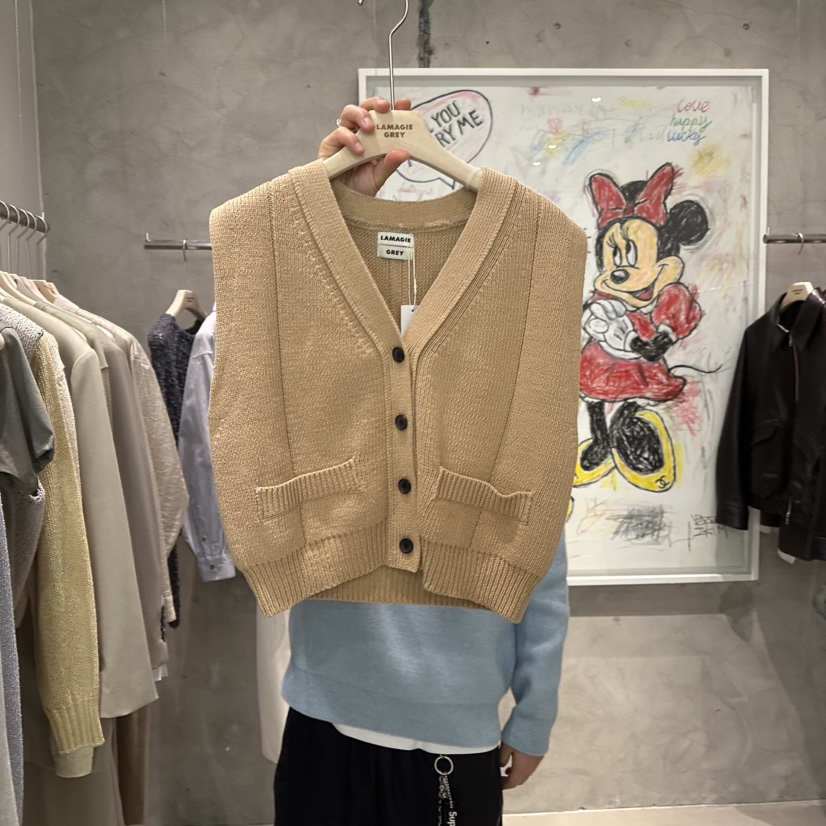 LAMAGIEPIE韓國直郵㊣女裝新品時尚推薦人氣25春夏馬甲口袋LAMAGIE GREY馬甲