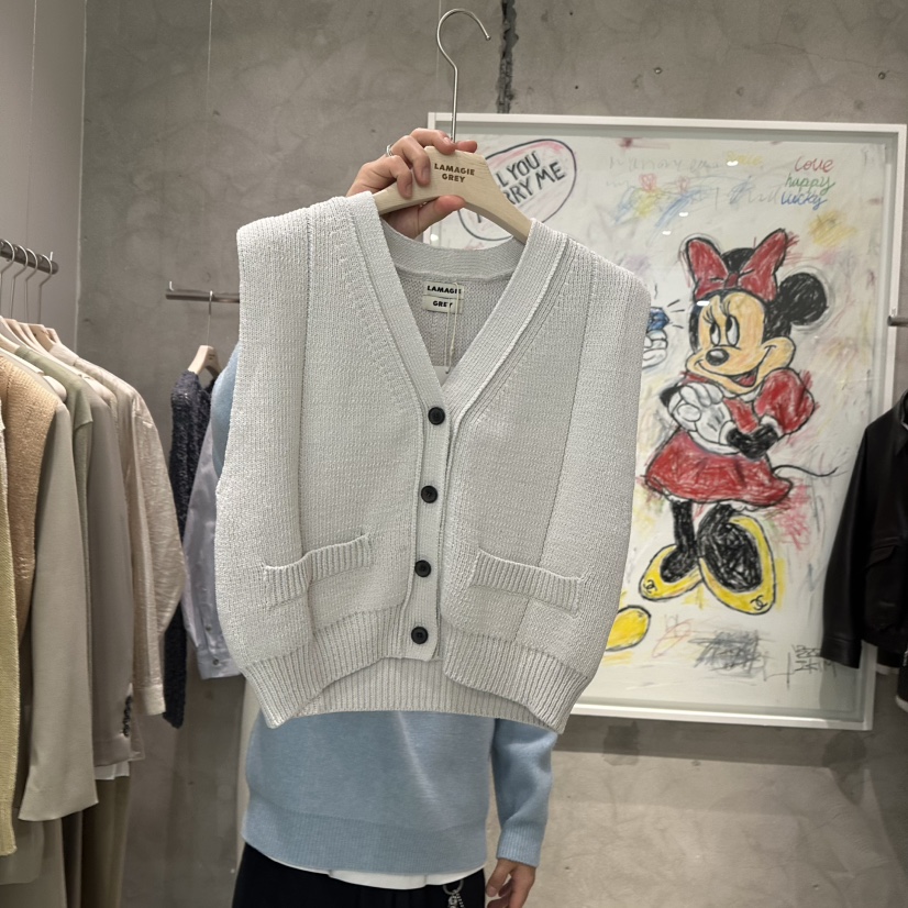 LAMAGIEPIE韓國直郵㊣女裝新品時尚推薦人氣25春夏馬甲口袋LAMAGIE GREY馬甲圖色3