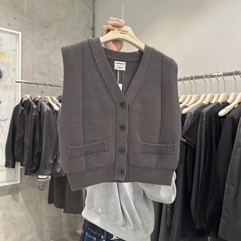 LAMAGIEPIE韓國直郵㊣女裝新品時尚推薦人氣25春夏馬甲口袋LAMAGIE GREY馬甲圖色4
