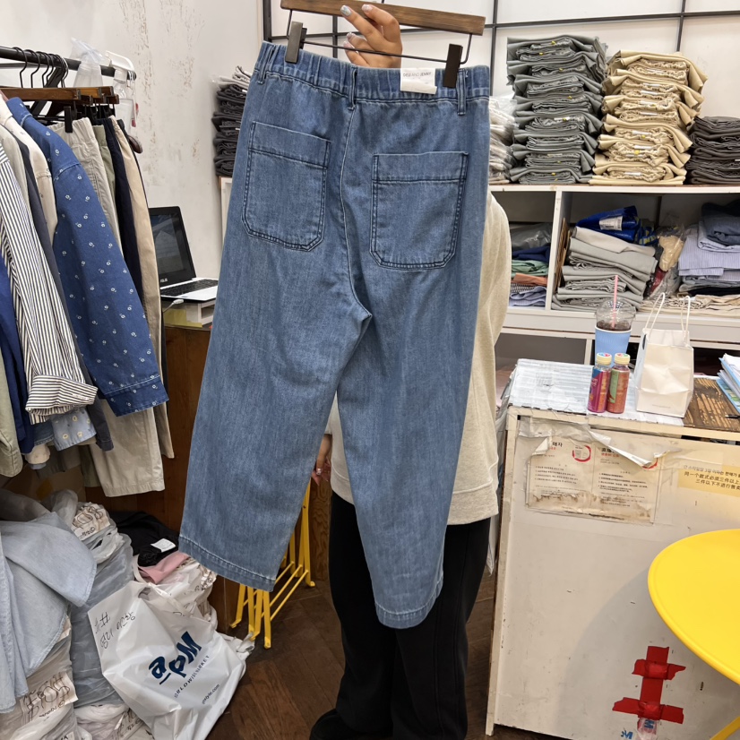DELI JENNY韓國直郵㊣女裝新品時尚人氣熱賣推薦職業牛仔褲THERE牛仔褲