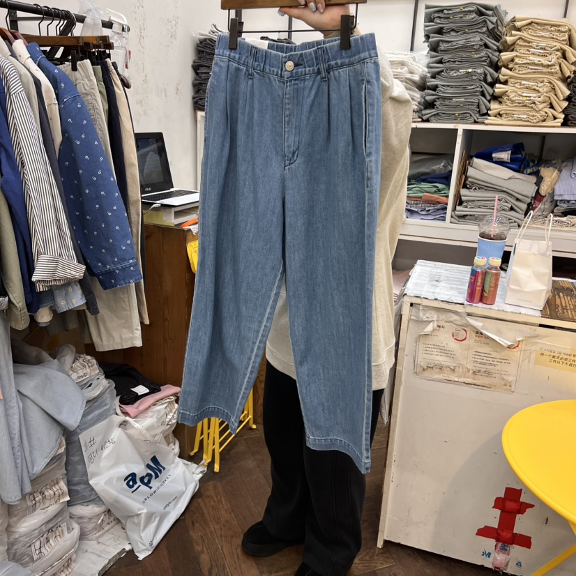 DELI JENNY韓國直郵㊣女裝新品時尚人氣熱賣推薦職業牛仔褲THERE牛仔褲