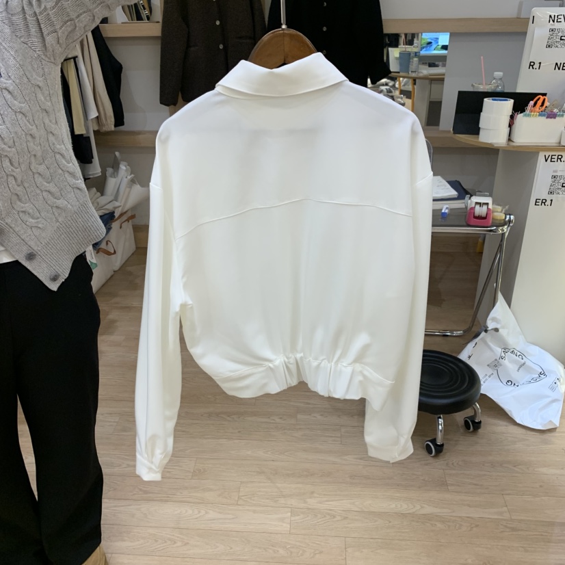 NEVER.1直郵韓國代購㊣女裝新品休閑熱賣人氣襯衫蕾絲衫綁帶NEVER.1襯衫/蕾絲衫