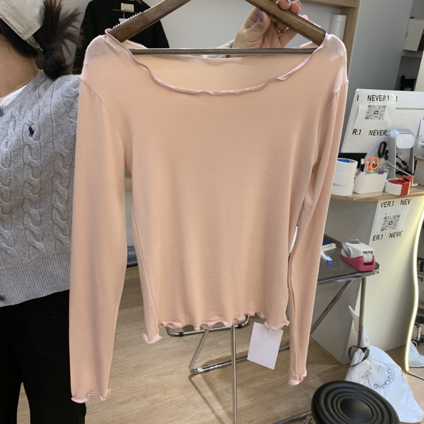 NEVER.1韓國直郵㊣東大門實拍女裝新品休閑時尚25春夏長袖T恤NEVER.1長袖T恤