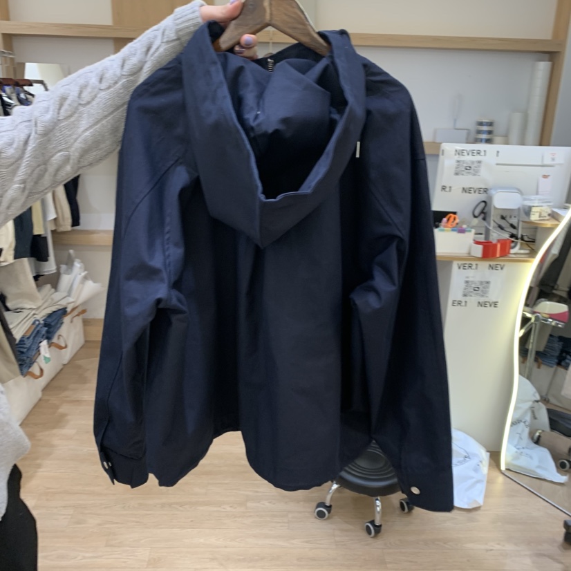 NEVER.1韓國㊣直郵東大門代購女裝新品時尚職業休閑夾克連帽NEVER.1夾克