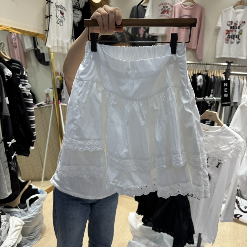 UNDERSTAR_VINTAGE韓國直郵㊣東大門實拍女裝新款職業短裙蕾絲UNDERSTAR_VINTAGE短裙圖色1