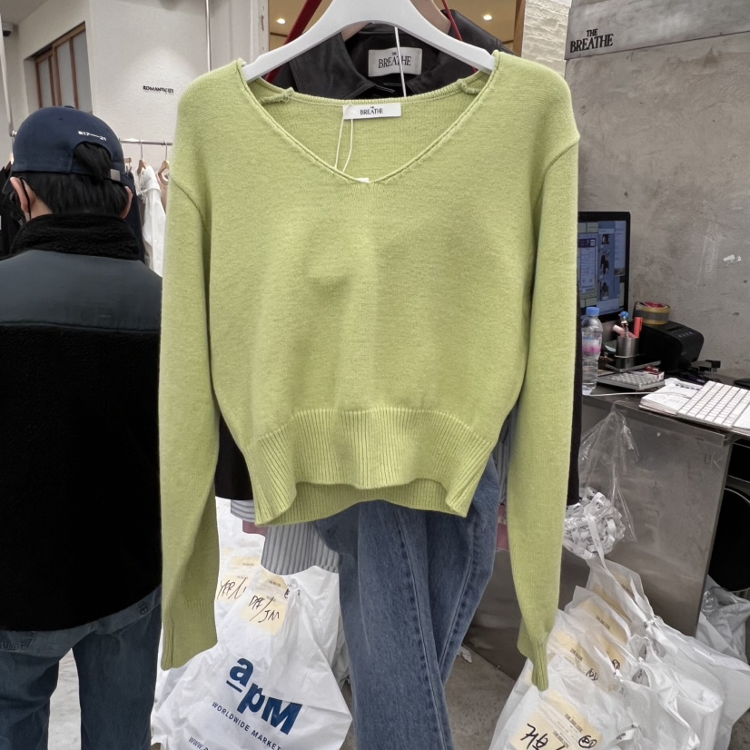 BREATHE韓國直郵㊣東大門實拍女裝新款職業人氣時尚25春夏針織衫BREATHE針織衫圖色2