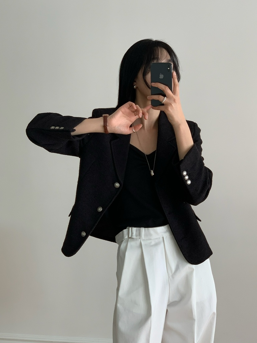 SORBET直郵韓國代購㊣女裝新款人氣時尚熱賣職業休閑25春夏夾克SORBET/flat white夾克