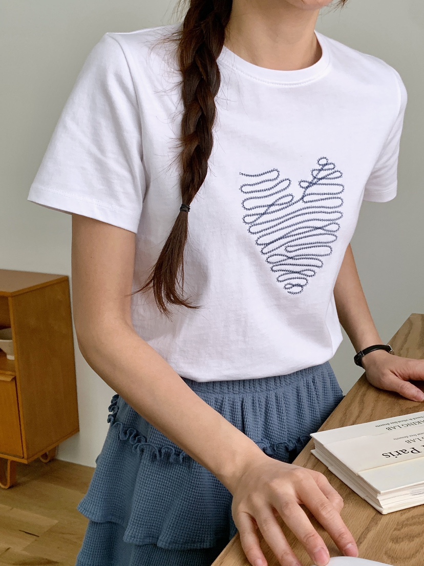 RE:OPENING韓國直郵㊣女裝新品職業休閑人氣時尚熱賣T恤刺繡RE:OPENINGT恤