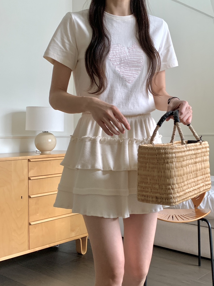 RE:OPENING韓國直郵㊣女裝新品職業休閑人氣時尚熱賣T恤刺繡RE:OPENINGT恤