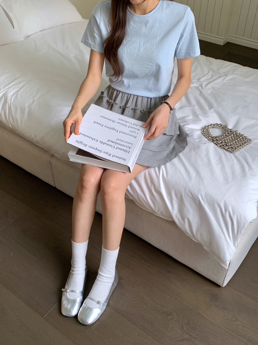 RE:OPENING韓國直郵㊣女裝新品職業休閑人氣時尚熱賣T恤刺繡RE:OPENINGT恤