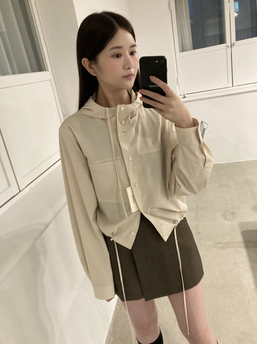 BOHEME韓國直郵㊣女裝新品職業熱賣休閑時尚襯衫蕾絲衫連帽BOHEME襯衫/蕾絲衫