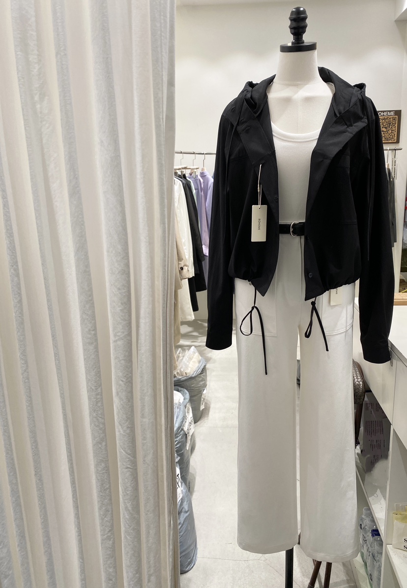 BOHEME韓國直郵㊣女裝新品職業熱賣休閑時尚襯衫蕾絲衫連帽BOHEME襯衫/蕾絲衫