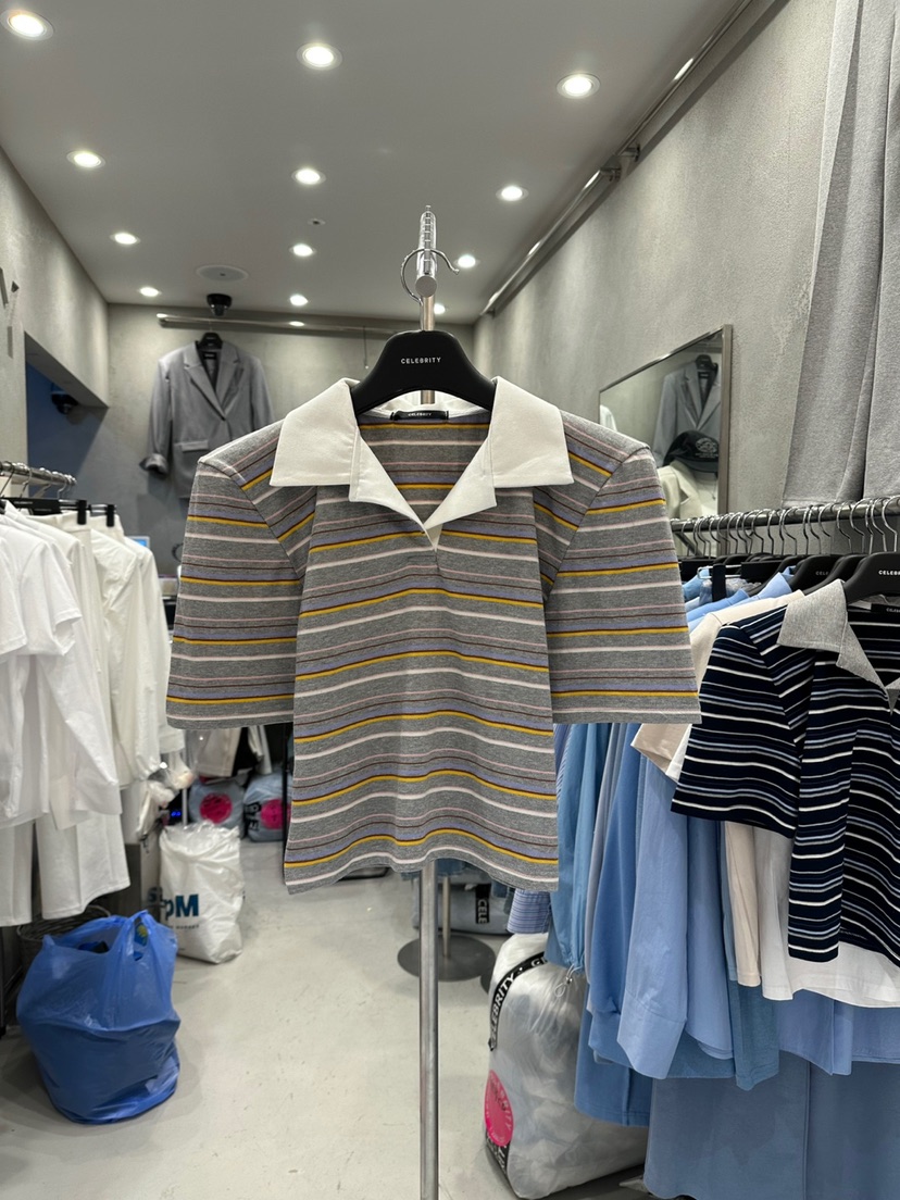 CELEBRITY-A韓國㊣直郵東大門代購女裝新品職業時尚25春夏T恤CELEBRITY-AT恤圖色1