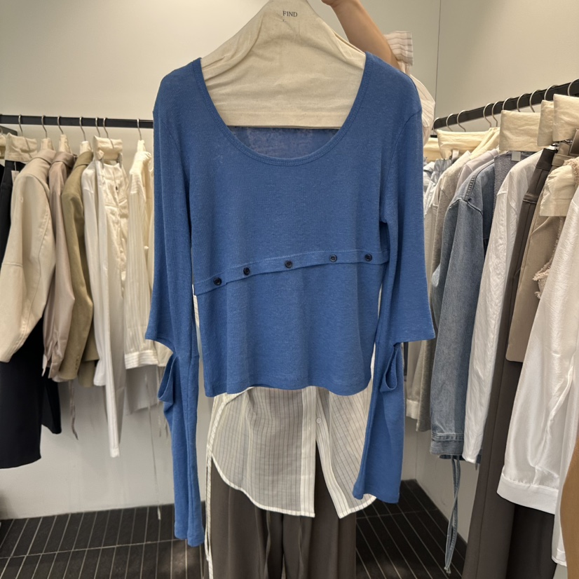 FIND-P韓國㊣直郵東大門代購女裝新款休閑推薦人氣長袖T恤FIND-P長袖T恤圖色3