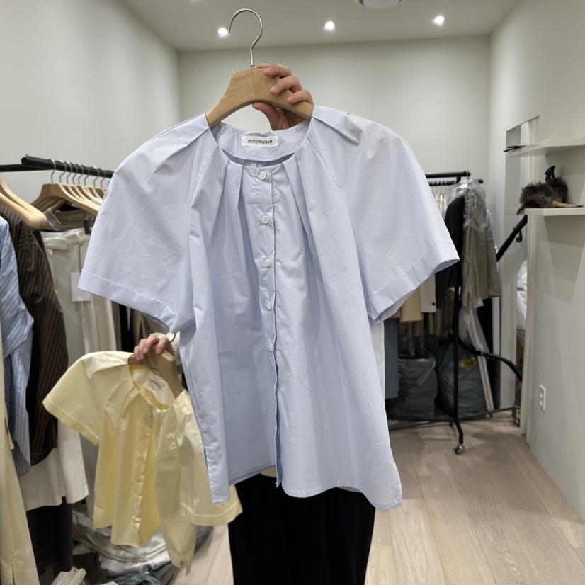 NOTTINGHAM直郵韓國代購㊣女裝新品休閑熱賣襯衫蕾絲衫寬松NOTTINGHAM襯衫/蕾絲衫圖色2