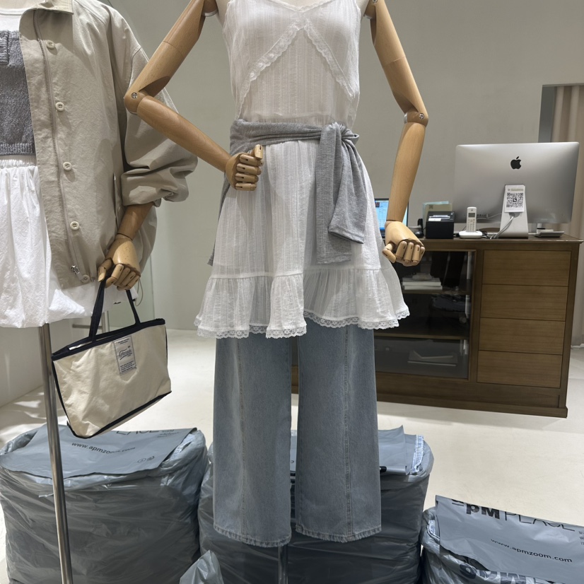 A WANT韓國㊣直郵東大門代購女裝新款時尚人氣休閑25春夏牛仔褲A WANT牛仔褲
