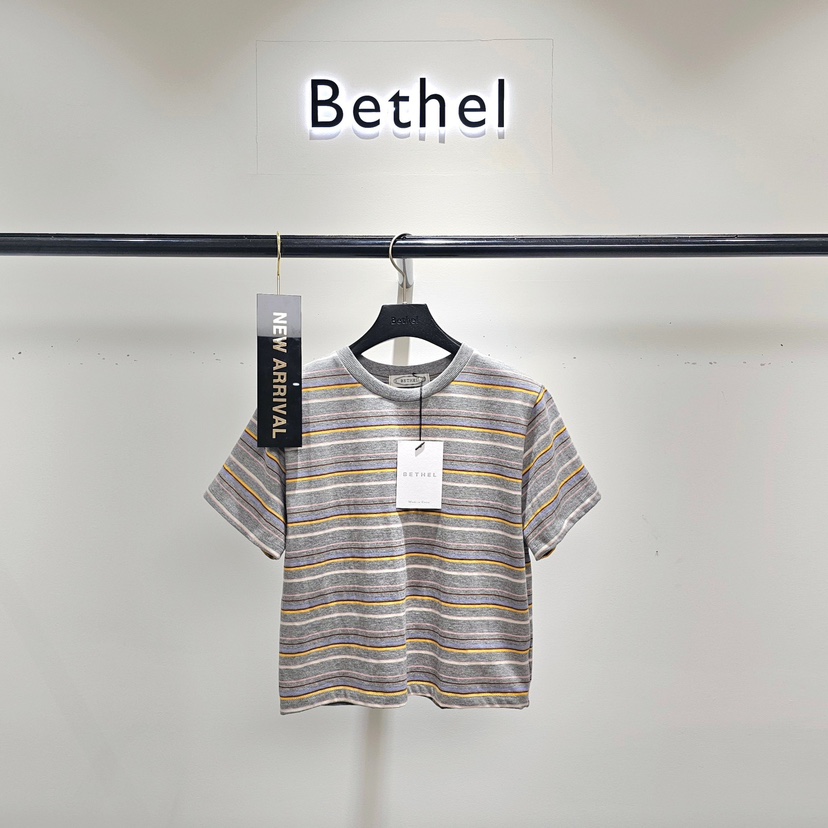 BETHEL韓國直郵㊣女裝新品時尚休閑熱賣25春夏職業推薦人氣T恤BETHELT恤圖色3
