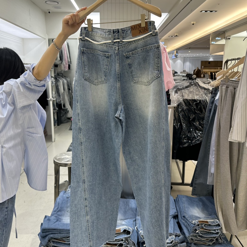 MIXXIN韓國直郵㊣女裝新款25春夏熱賣推薦時尚休閑職業牛仔褲MIXXIN牛仔褲