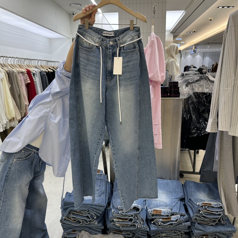MIXXIN韓國直郵㊣女裝新款25春夏熱賣推薦時尚休閑職業牛仔褲MIXXIN牛仔褲