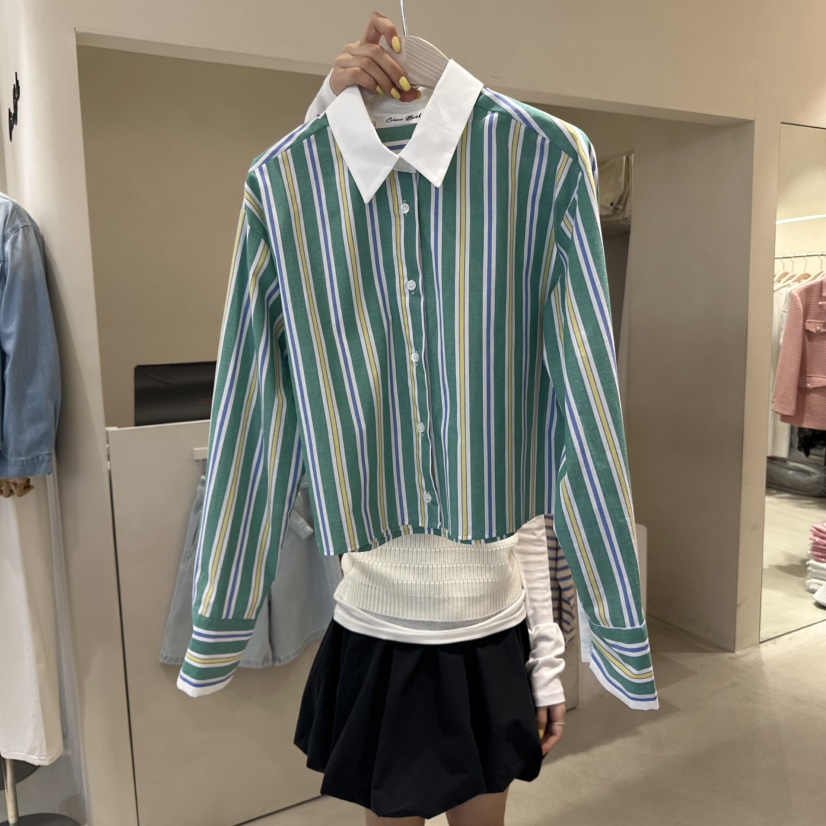 CREME BRULEE韓國㊣直郵東大門代購女裝新品25春夏襯衫蕾絲衫CREME BRULEE/DH襯衫/蕾絲衫圖色1