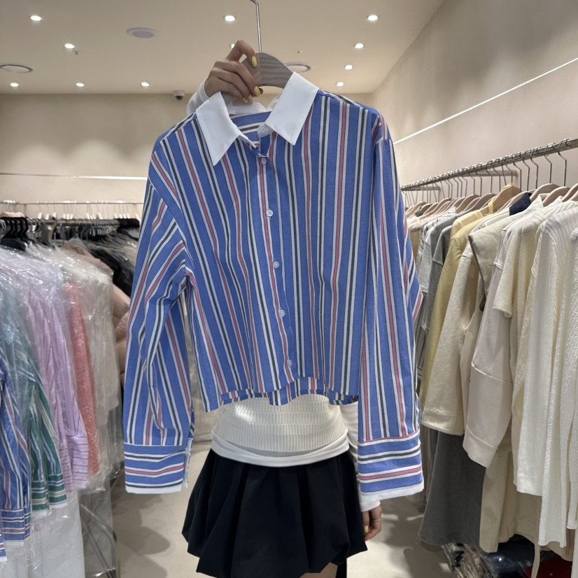 CREME BRULEE韓國㊣直郵東大門代購女裝新品25春夏襯衫蕾絲衫CREME BRULEE/DH襯衫/蕾絲衫圖色2