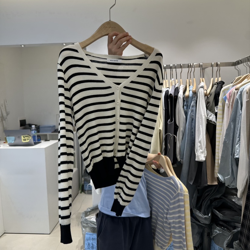 RICH SISTER韓國直郵㊣東大門實拍女裝新款休閑針織衫開衫RICH SISTER針織衫圖色1