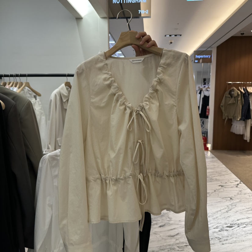 NOTTINGHAM韓國直郵㊣女裝新品休閑推薦時尚25春夏襯衫蕾絲衫NOTTINGHAM襯衫/蕾絲衫圖色2