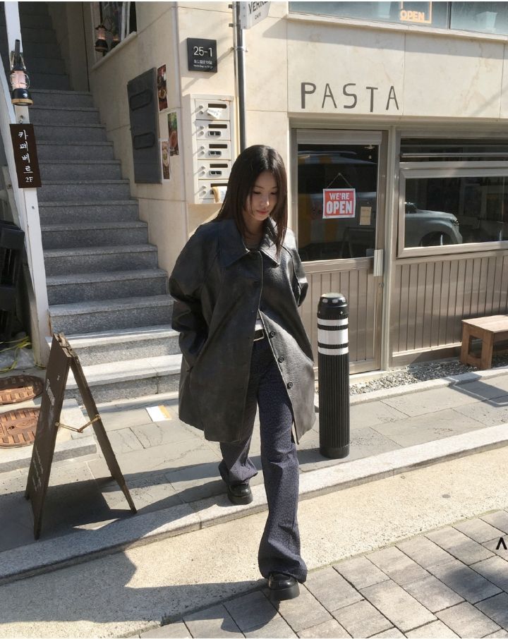 LIVE FOREVER韓國直郵女裝新款熱賣真品時尚推薦25春夏皮衣LIVE FOR_EVER皮衣