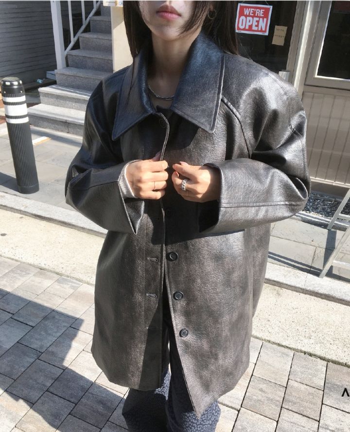 LIVE FOREVER韓國直郵女裝新款熱賣真品時尚推薦25春夏皮衣LIVE FOR_EVER皮衣