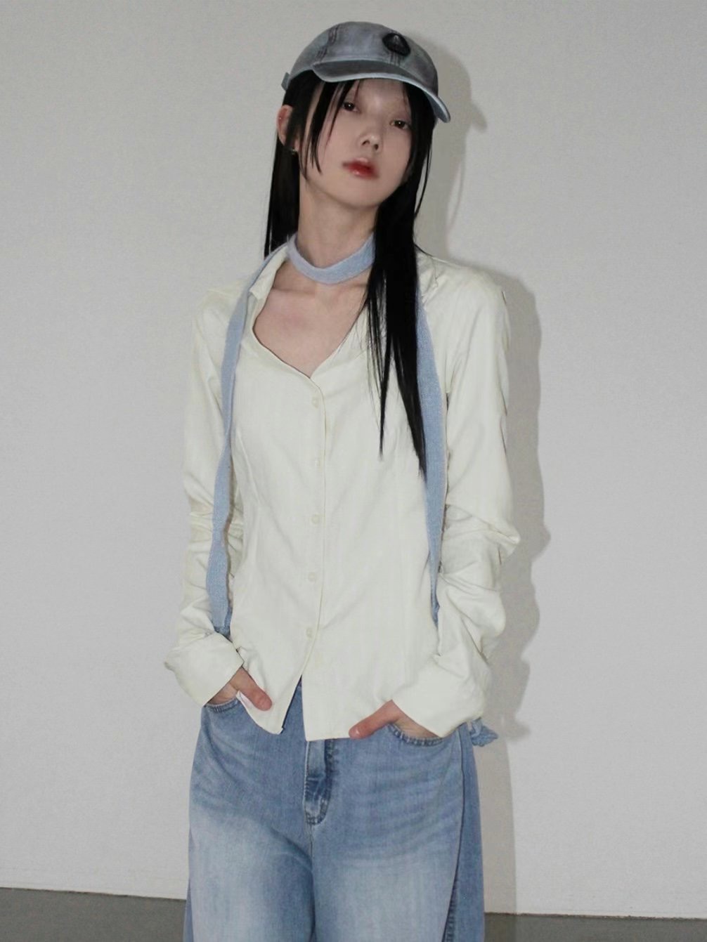MEILLEUR韓國代購女士新款時尚真品休閑推薦襯衫蕾絲衫絨面革MEILLEUR襯衫/蕾絲衫