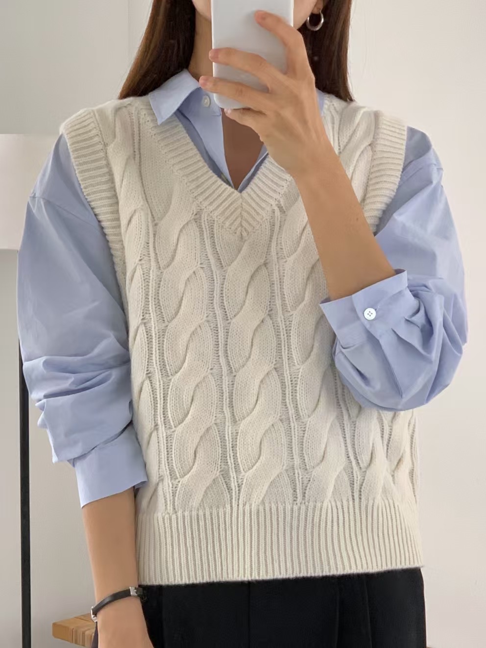 TAG韓國直郵㊣東大門實拍女裝新品時尚吊帶背心不含內搭羊毛TAG吊帶/背心