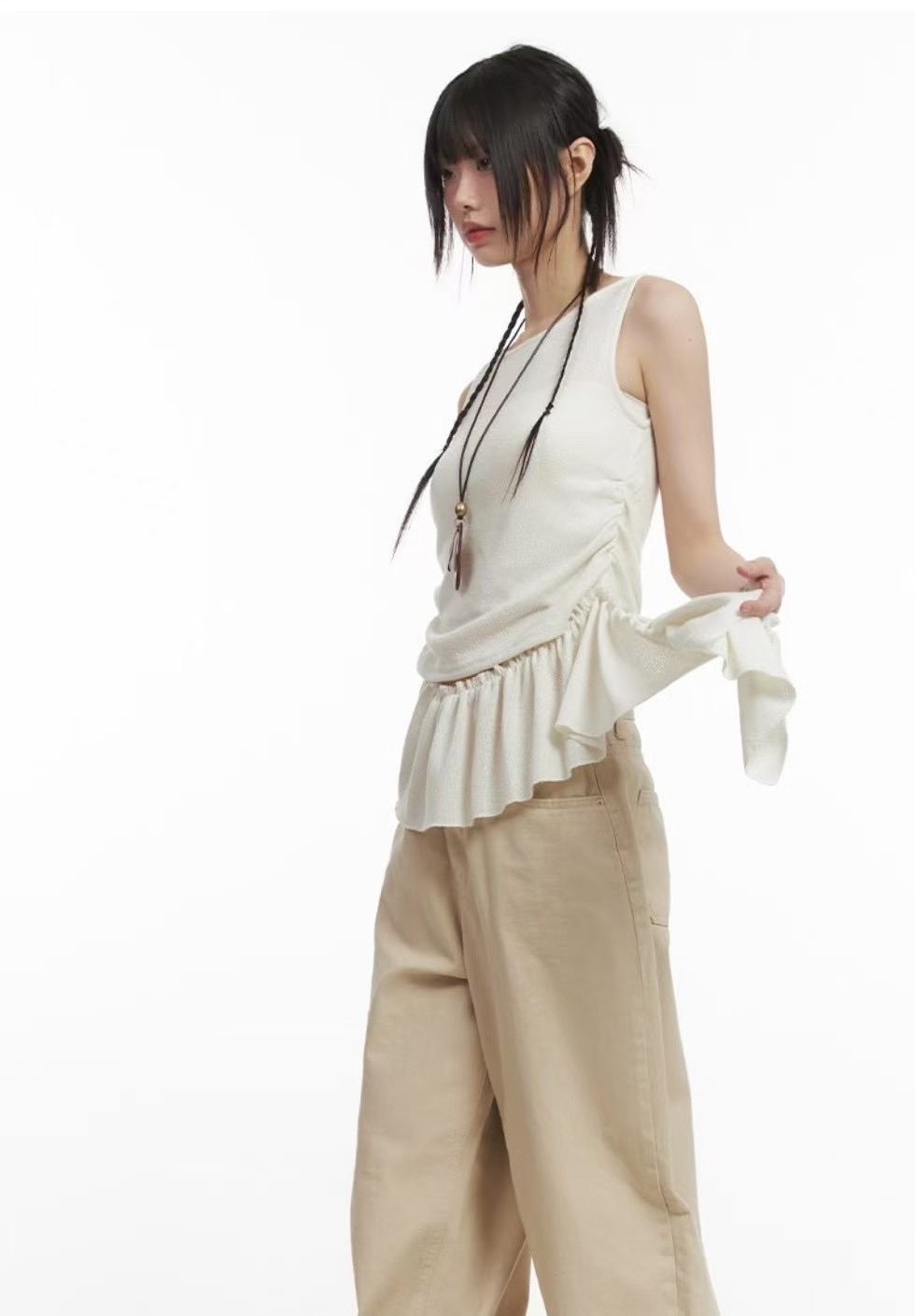 CLEVERGARDEN直郵韓國代購㊣女裝新品25春夏職業時尚吊帶背心CLEVERGARDEN吊帶/背心