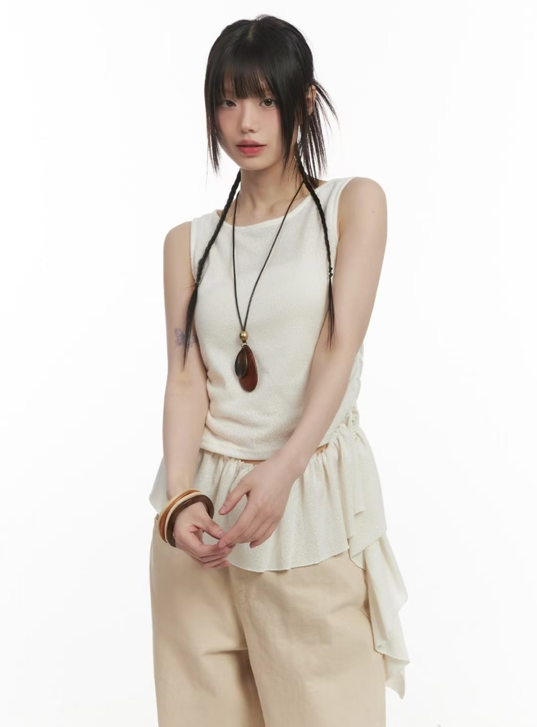 CLEVERGARDEN直郵韓國代購㊣女裝新品25春夏職業時尚吊帶背心CLEVERGARDEN吊帶/背心