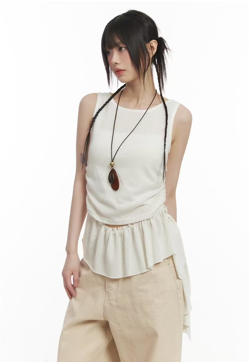 CLEVERGARDEN直郵韓國代購㊣女裝新品25春夏職業時尚吊帶背心CLEVERGARDEN吊帶/背心