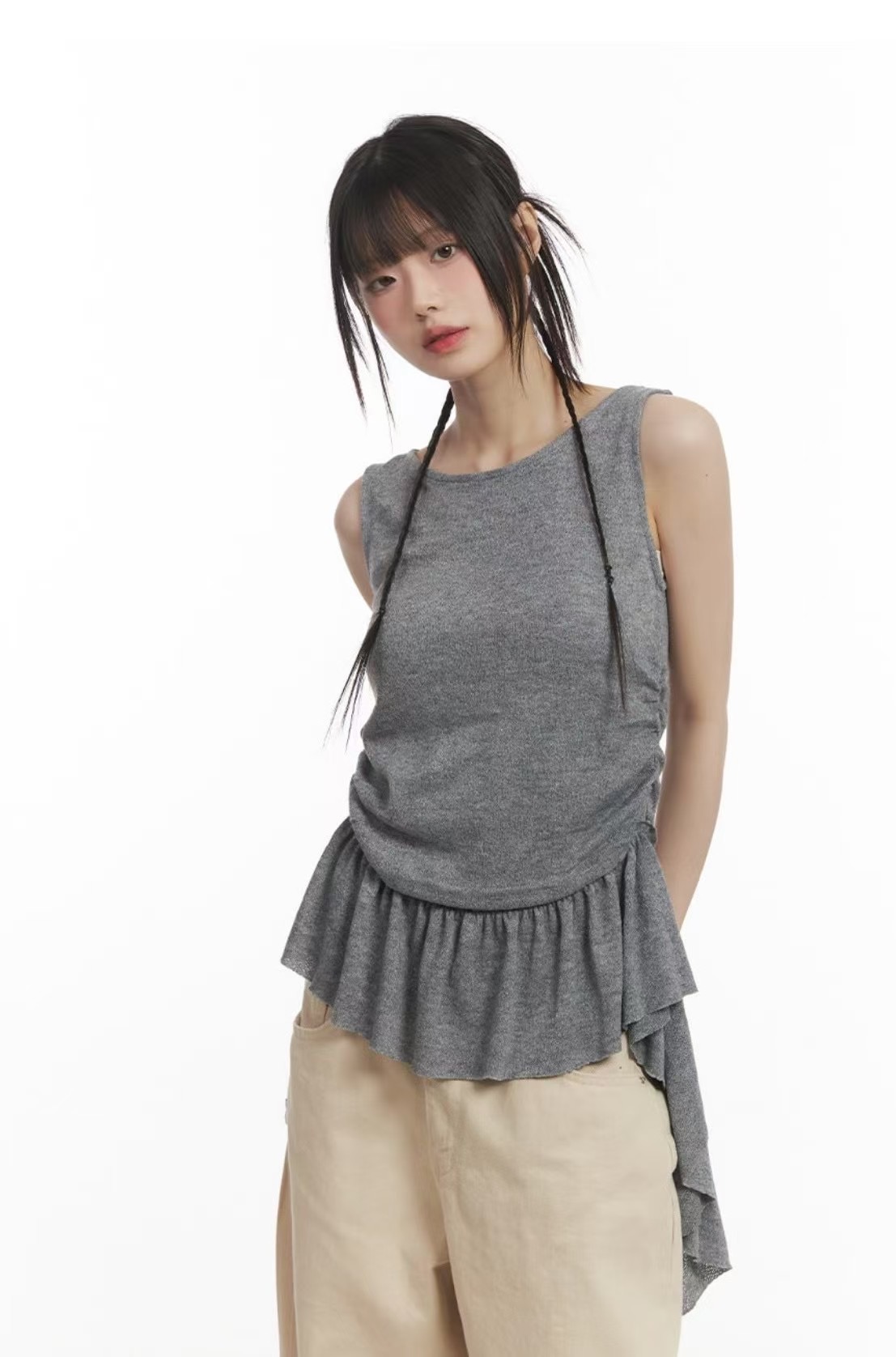 CLEVERGARDEN直郵韓國代購㊣女裝新品25春夏職業時尚吊帶背心CLEVERGARDEN吊帶/背心