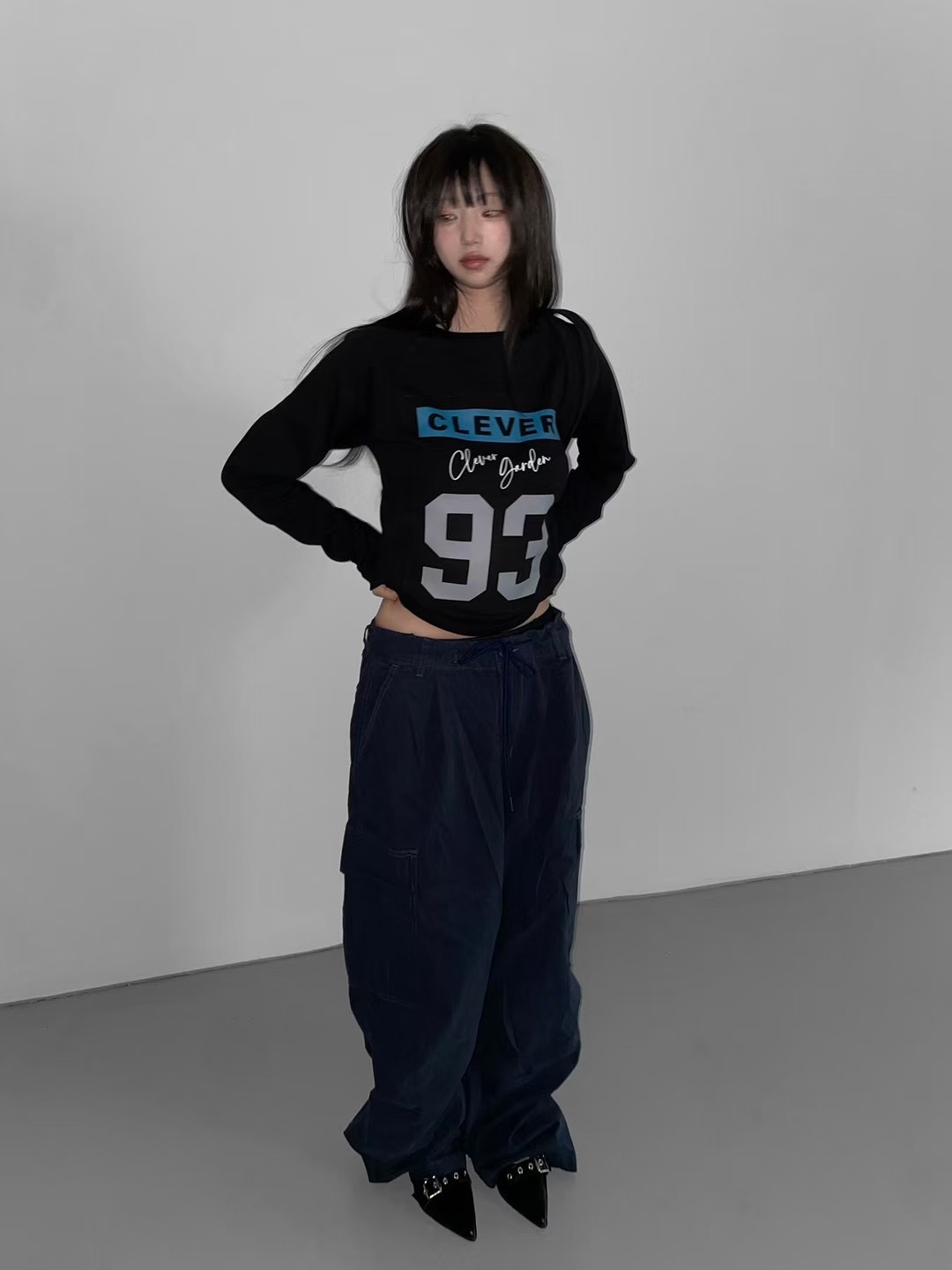 CLEVERGARDEN韓國直郵㊣女裝新品時尚推薦休閑人氣熱賣長袖T恤CLEVERGARDEN長袖T恤