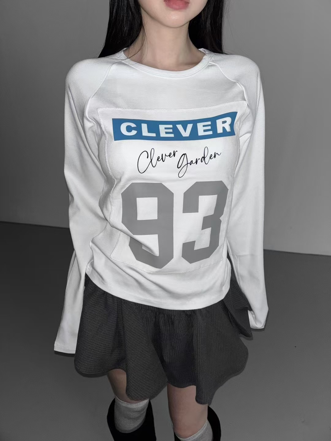 CLEVERGARDEN韓國直郵㊣女裝新品時尚推薦休閑人氣熱賣長袖T恤CLEVERGARDEN長袖T恤