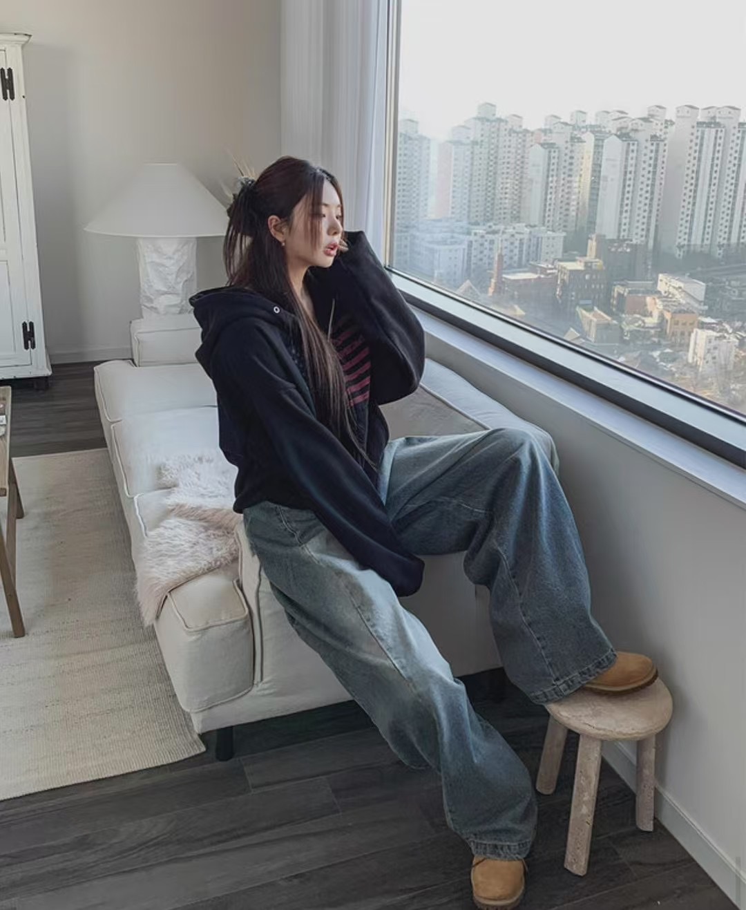 CLEVERGARDEN直郵韓國代購㊣女裝新品休閑熱賣時尚25春夏牛仔褲CLEVERGARDEN牛仔褲