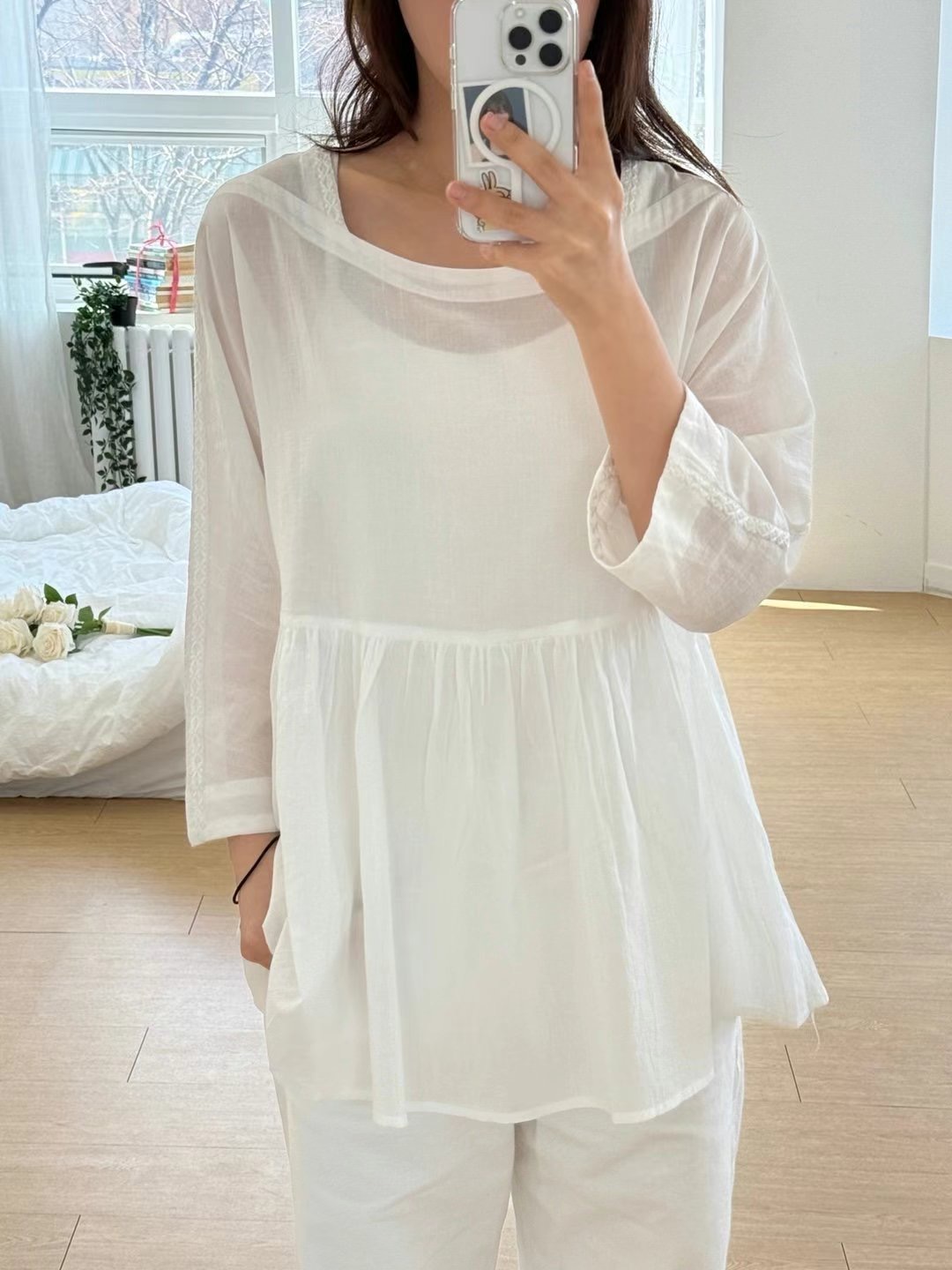BROTE直郵韓國代購㊣女裝新品25春夏熱賣人氣推薦襯衫蕾絲衫BROTE襯衫/蕾絲衫圖色2