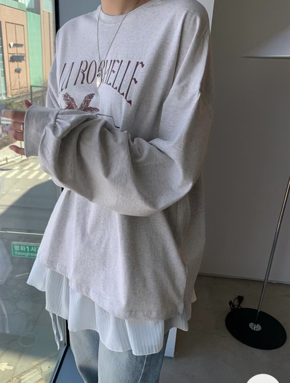 BEAGLE韓國直郵女士新品25春夏真品職業熱賣時尚推薦長袖T恤BEAGLE長袖T恤
