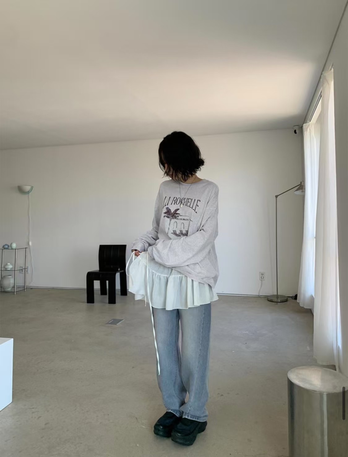 BEAGLE韓國直郵女士新品25春夏真品職業熱賣時尚推薦長袖T恤BEAGLE長袖T恤