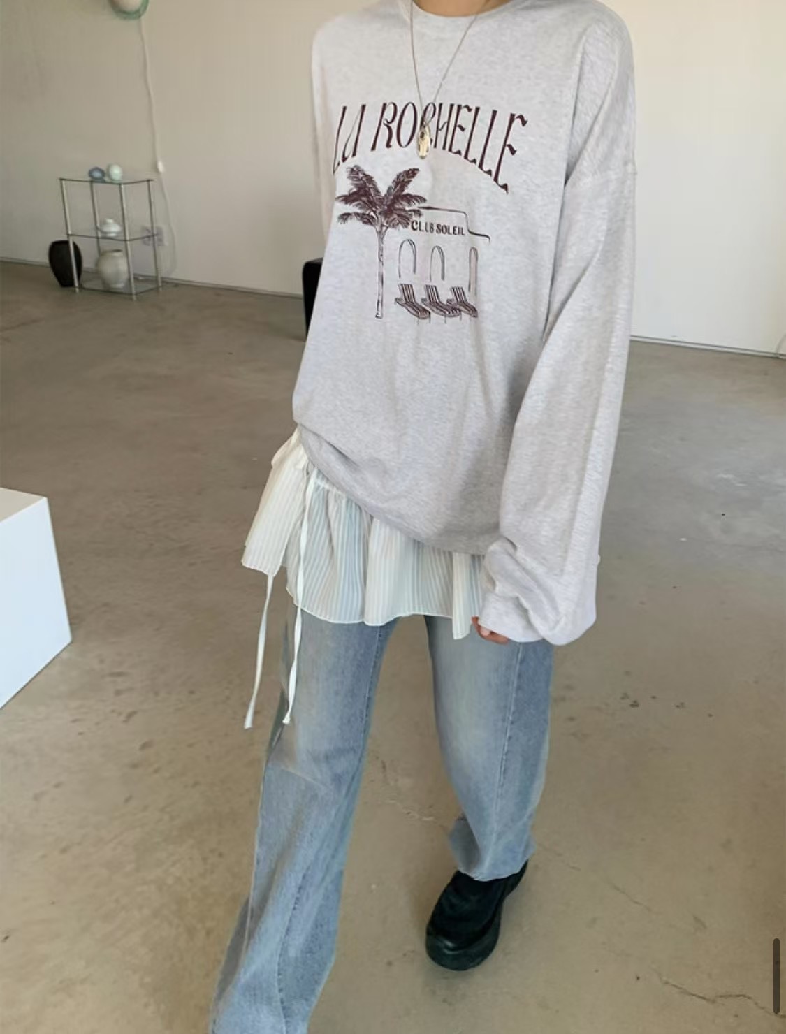 BEAGLE韓國直郵女士新品25春夏真品職業熱賣時尚推薦長袖T恤BEAGLE長袖T恤圖色2