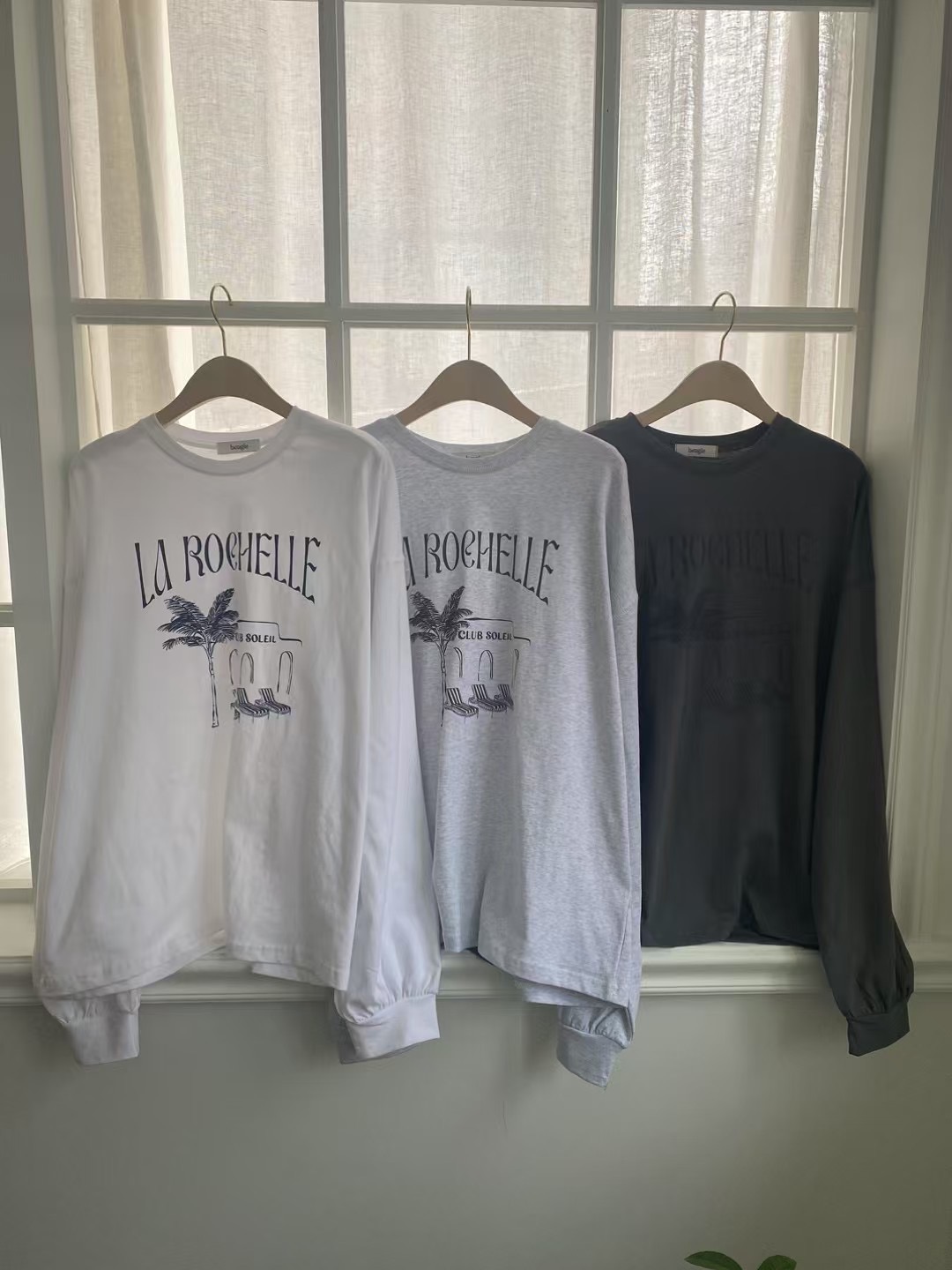 BEAGLE韓國直郵女士新品25春夏真品職業熱賣時尚推薦長袖T恤BEAGLE長袖T恤圖色3左三色