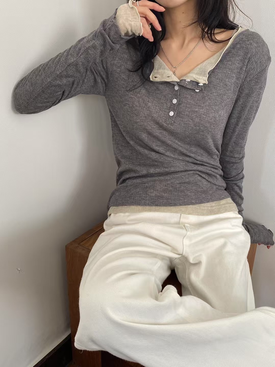 BEAGLE韓國代購女裝新品休閑熱賣時尚職業25春夏推薦長袖T恤BEAGLE長袖T恤圖色3