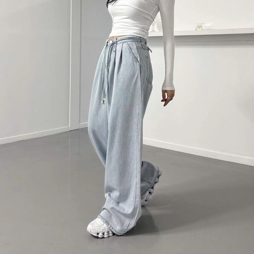 LIMITED韓國直郵女士新款人氣職業推薦25春夏時尚牛仔褲含腰繩LIMITED牛仔褲
