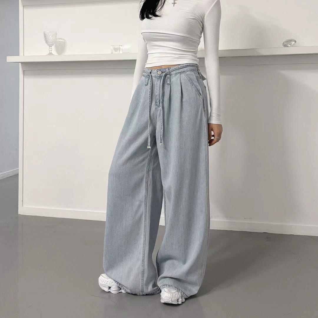 LIMITED韓國直郵女士新款人氣職業推薦25春夏時尚牛仔褲含腰繩LIMITED牛仔褲